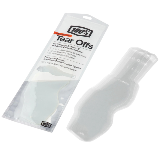 100% RACECRAFT/ACCURI/STRATA GEN 2 STANDARD TEAR-OFFS 20 PACK