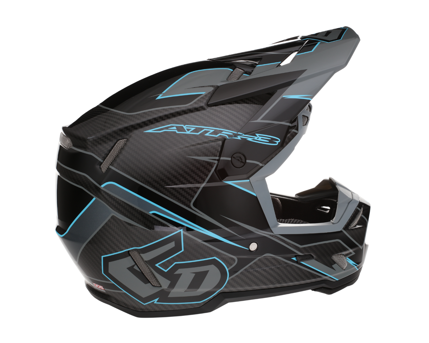 6D ATR-3 REFLEX GLOSS BLACK CYAN HELMET