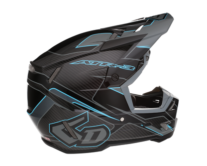 6D ATR-3 REFLEX GLOSS BLACK CYAN HELMET