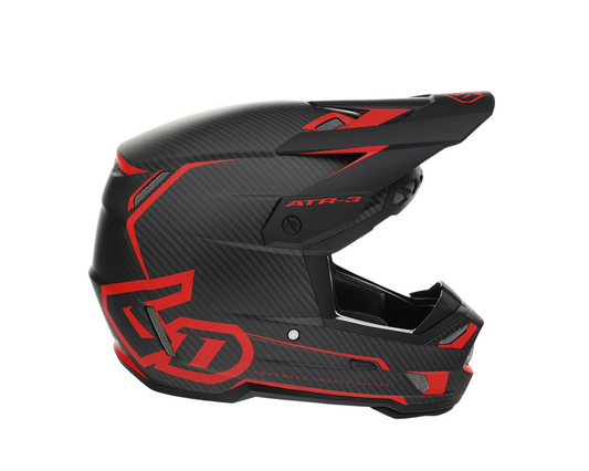 6D ATR-3 NOVA MATTE RED CARBON HELMET