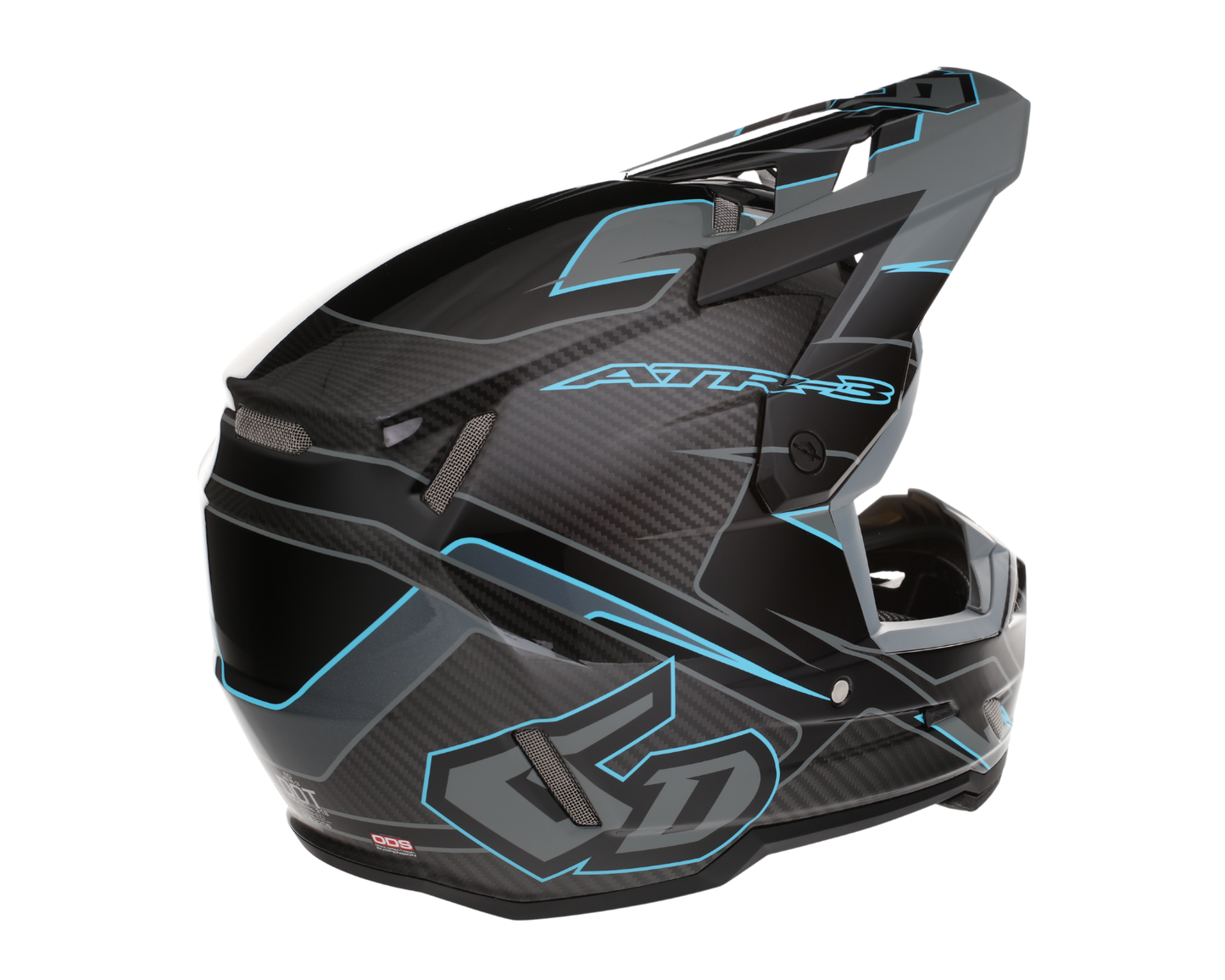 6D ATR-3 REFLEX GLOSS BLACK CYAN HELMET