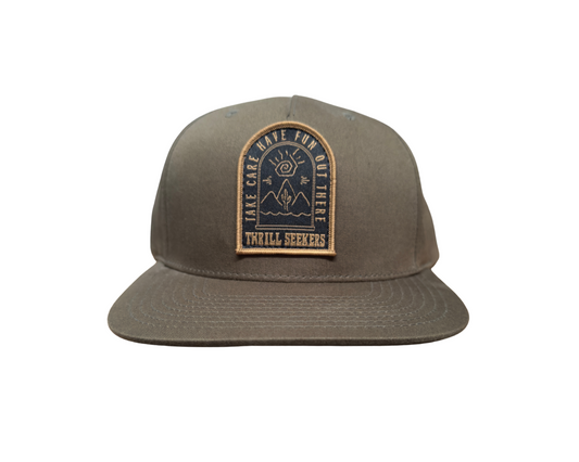THRILL SEEKERS HAVE FUN OLIVE SNAPBACK