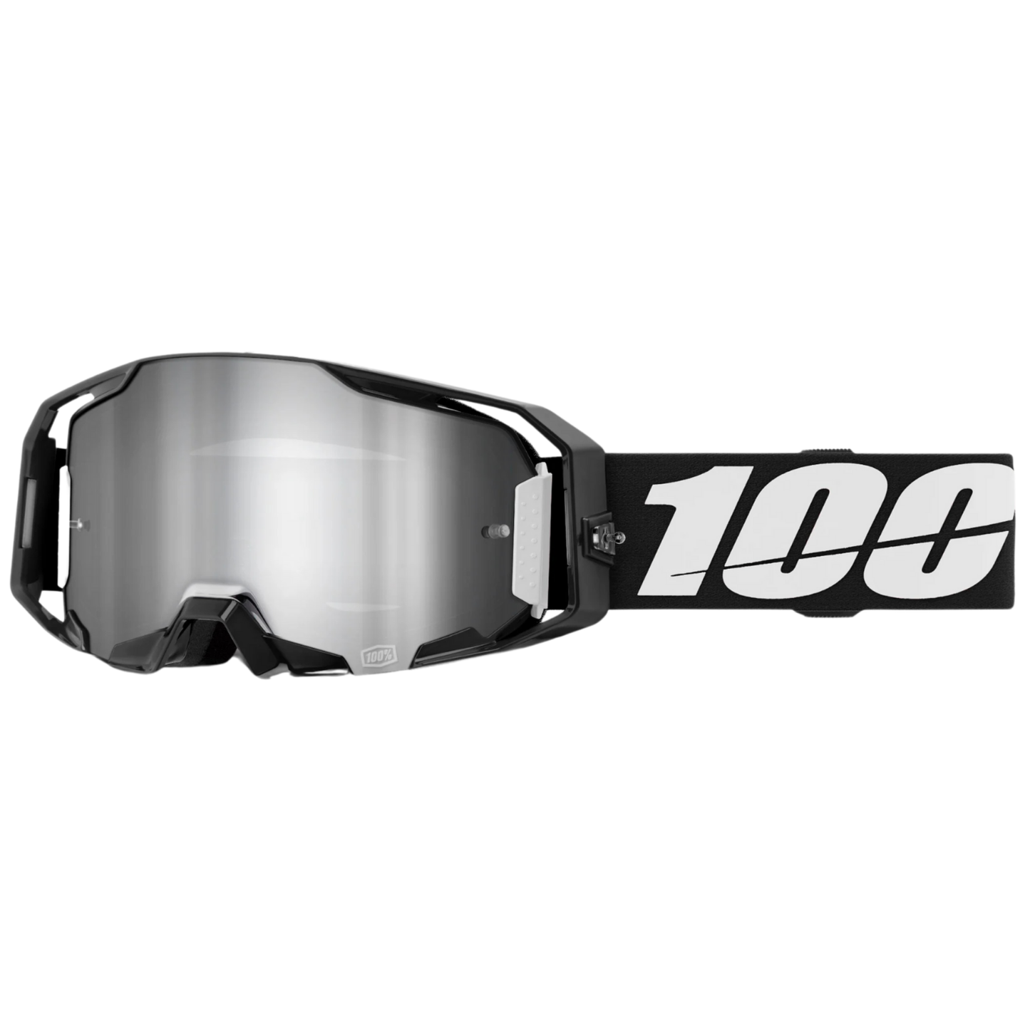 100% ARMATIC BLACK SILVER FLASH MIRROR GOGGLES
