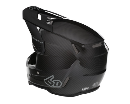 6D ATR-3 SOLID GLOSS BLACK CARBON HELMET
