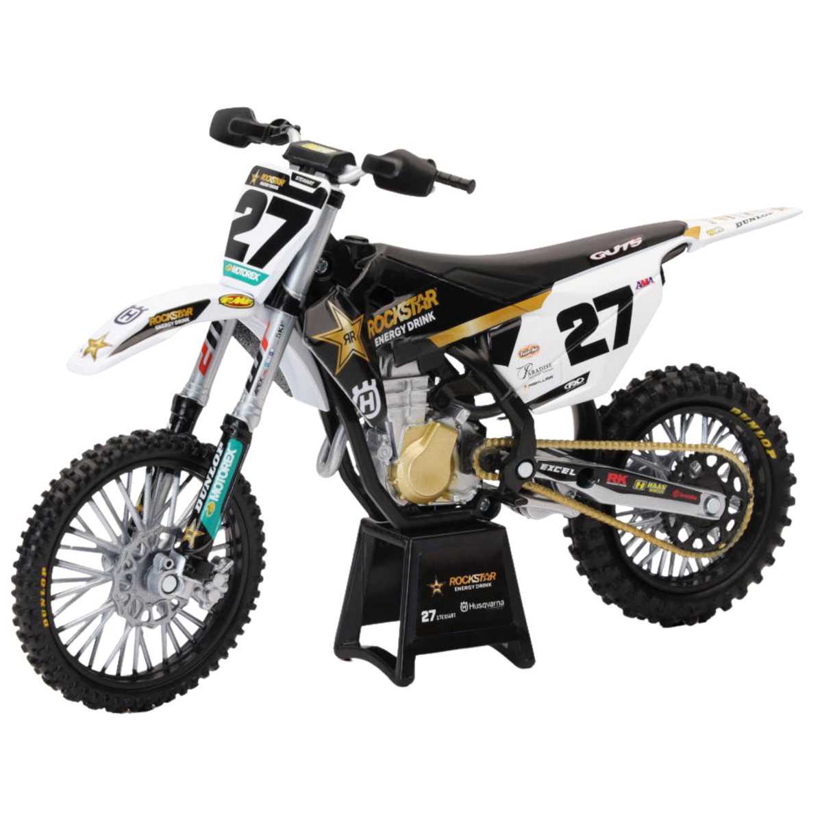 NEWRAY TOYS 1:12 SCALE REPLICA ROCKSTAR HUSQVARNA TEAM FC 450 MALCOLM STEWART #27