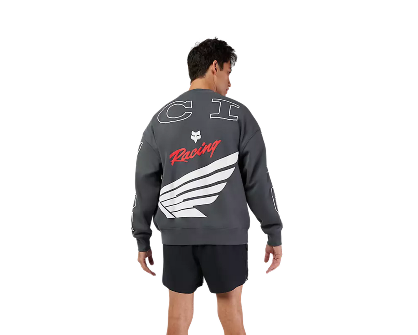 FOX HONDA DARK SHADOW GREY OVERSIZED CREWNECK
