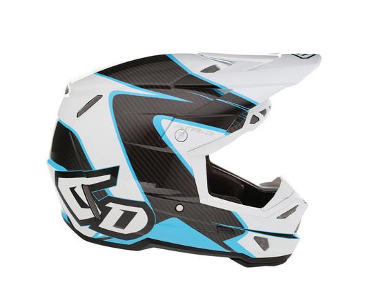 6D ATR-3 WAVE GLOSS CYAN/WHITE HELMET