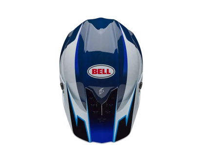 BELL 2025 MOTO-10 SPHERICAL TOMAC BLUE/WHITE HELMET