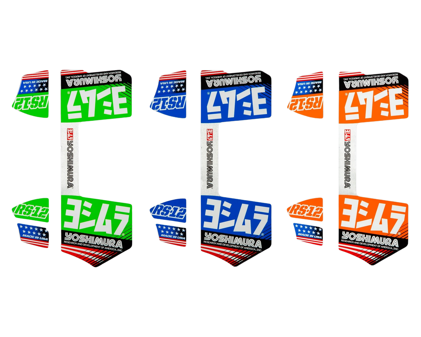 YOSHIMURA RS-12 GREEN REPLACEMENT EXHAUST DECALS