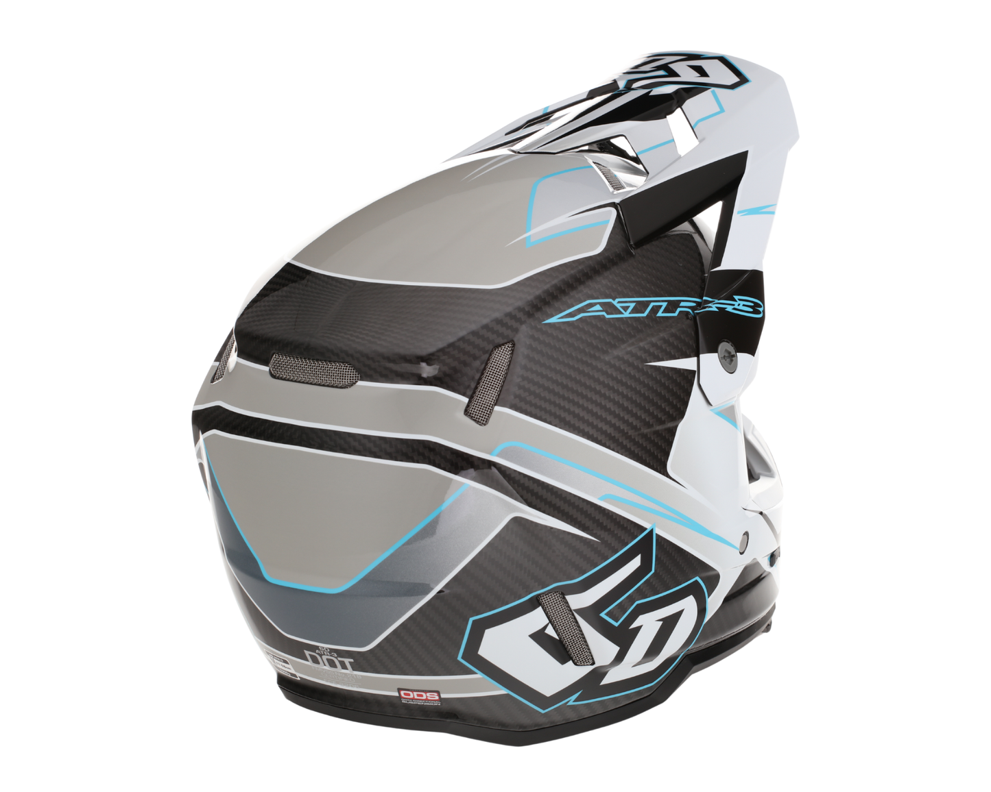 6D ATR-3 REFLEX GLOSS WHITE CYAN HELMET