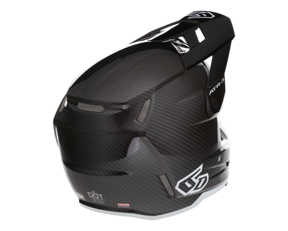 6D ATR-3 SOLID GLOSS BLACK/WHITE HELMET