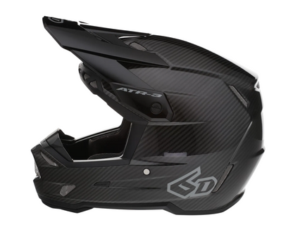 6D ATR-3 SOLID GLOSS BLACK CARBON HELMET