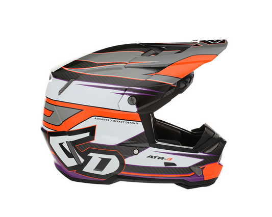 6D ATR-3 HYPER GLOSS NEON ORANGE/PURPLE HELMET