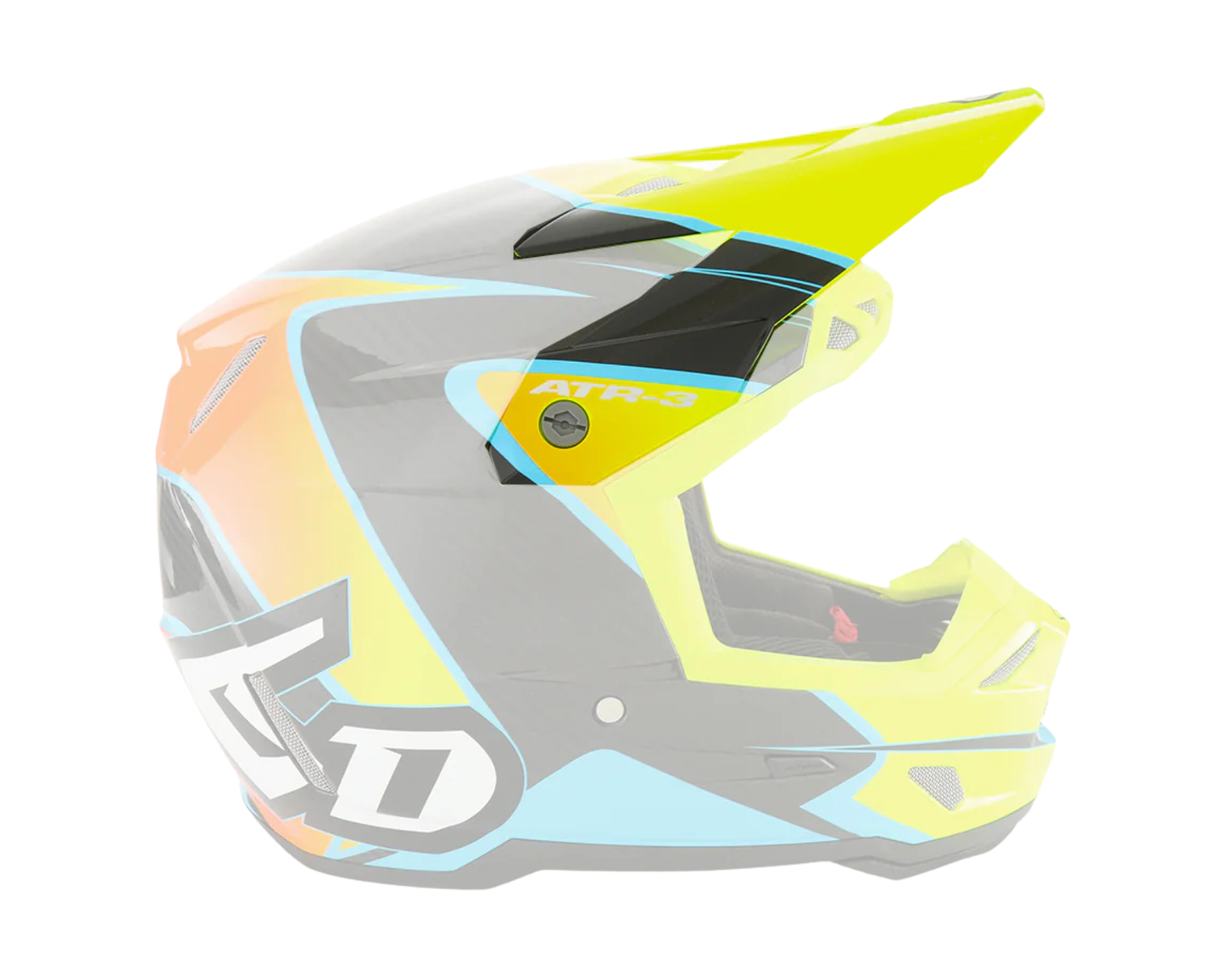 6D ATR-3 YOUTH WAVE GLOSS CYAN/NEON ORANGE/NEON YELLOW REPLACEMENT VISOR