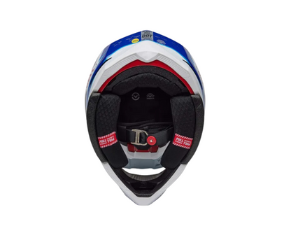 BELL 2025 MOTO-10 SPHERICAL TOMAC BLUE/WHITE HELMET