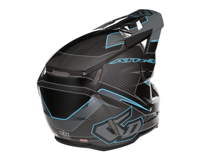 6D ATR-3 REFLEX GLOSS BLACK CYAN HELMET