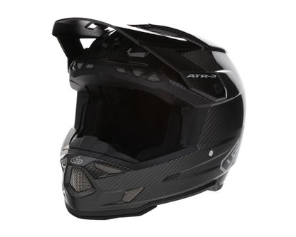 6D ATR-3 SOLID GLOSS BLACK CARBON HELMET