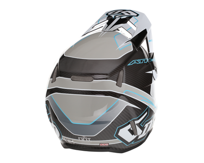 6D ATR-3 REFLEX GLOSS WHITE CYAN HELMET
