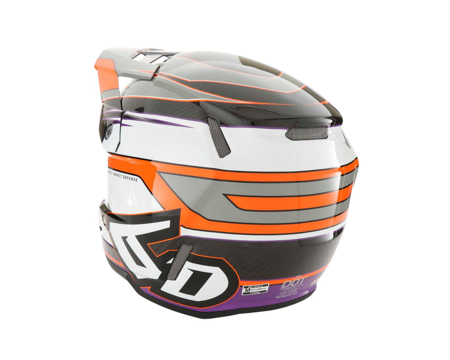 6D ATR-3 HYPER GLOSS NEON ORANGE/PURPLE HELMET