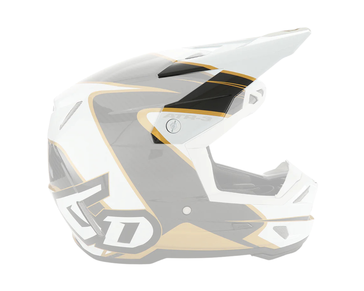 6D ATR-3 YOUTH WAVE GLOSS GOLD/WHITE REPLACEMENT VISOR