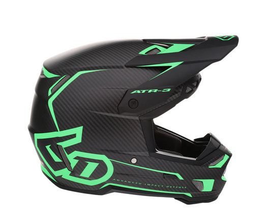 6D ATR-3 NOVA MATTE GREEN CARBON HELMET