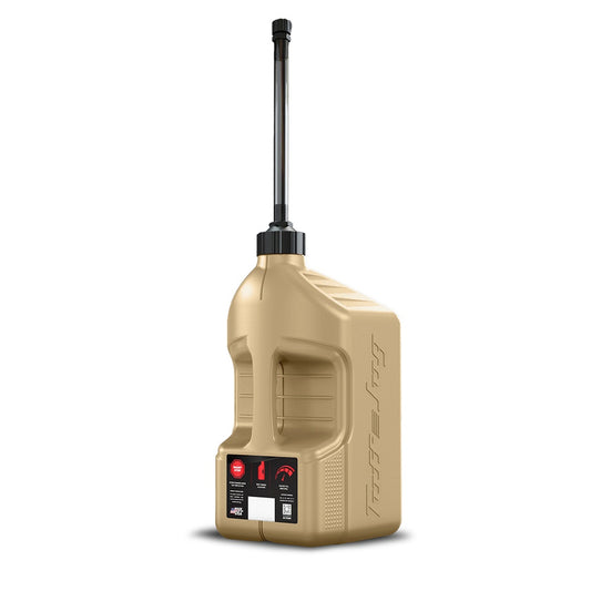 TUFF JUG GEN 3 20L DESERT TAN STANDARD CAP FUEL CAN W/ BLACK AUTO STOP SPOUT
