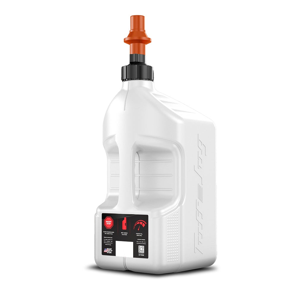 TUFF JUG GEN 3 20L WHITE/ORANGE RIPPER CAP FUEL CAN