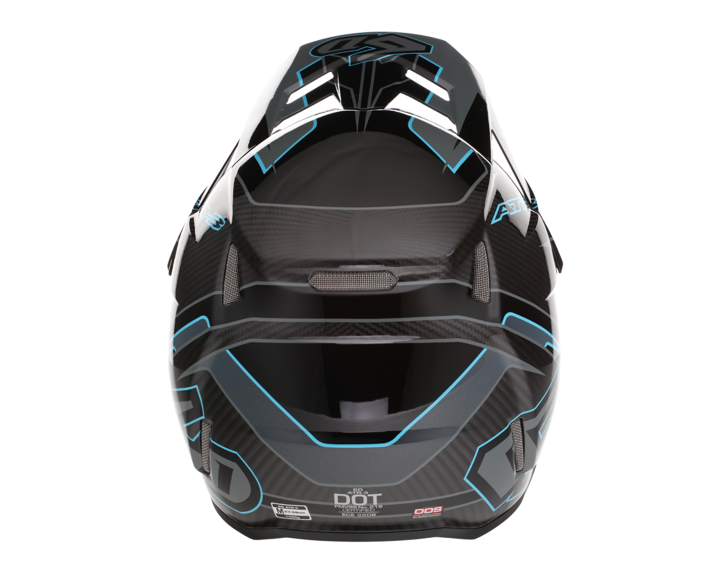 6D ATR-3 REFLEX GLOSS BLACK CYAN HELMET