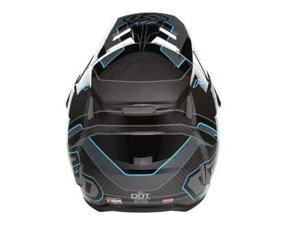 6D ATR-3 REFLEX GLOSS BLACK CYAN HELMET