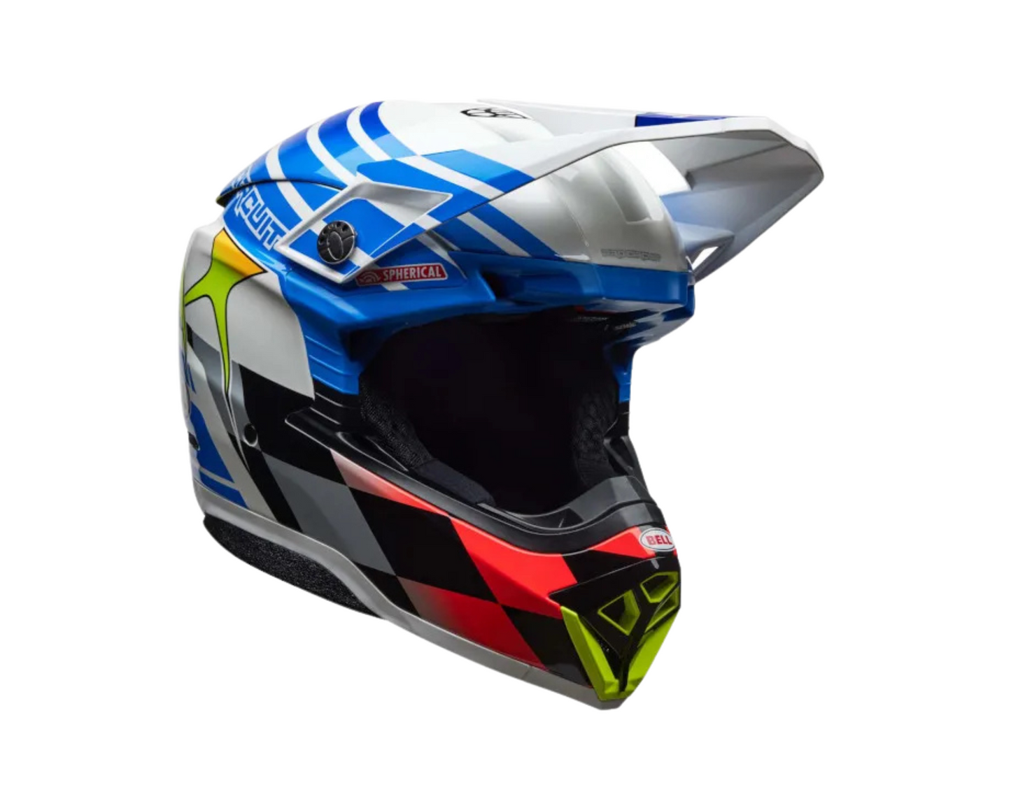 BELL 2025 MOTO-10 SPHERICAL PRO CIRCUIT BLUE/WHITE HELMET