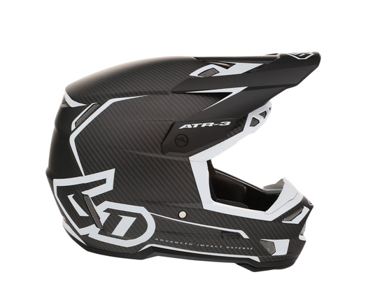 6D ATR-3 NOVA MATTE WHITE CARBON HELMET