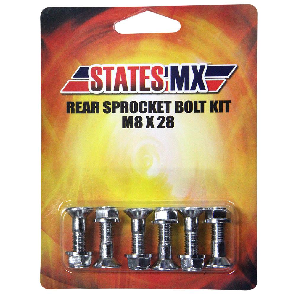STATES MX SILVER REAR SPROCKET BOLT KIT