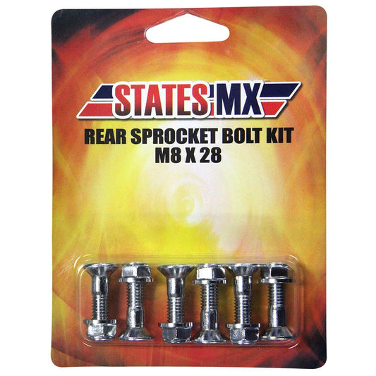 STATES MX SILVER REAR SPROCKET BOLT KIT