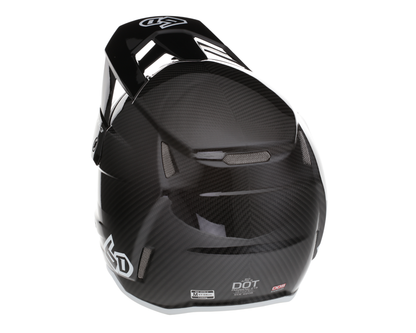 6D ATR-3 SOLID GLOSS BLACK/WHITE HELMET