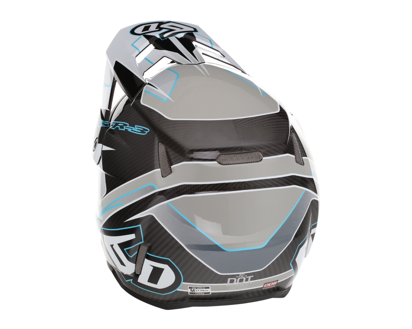 6D ATR-3 REFLEX GLOSS WHITE CYAN HELMET