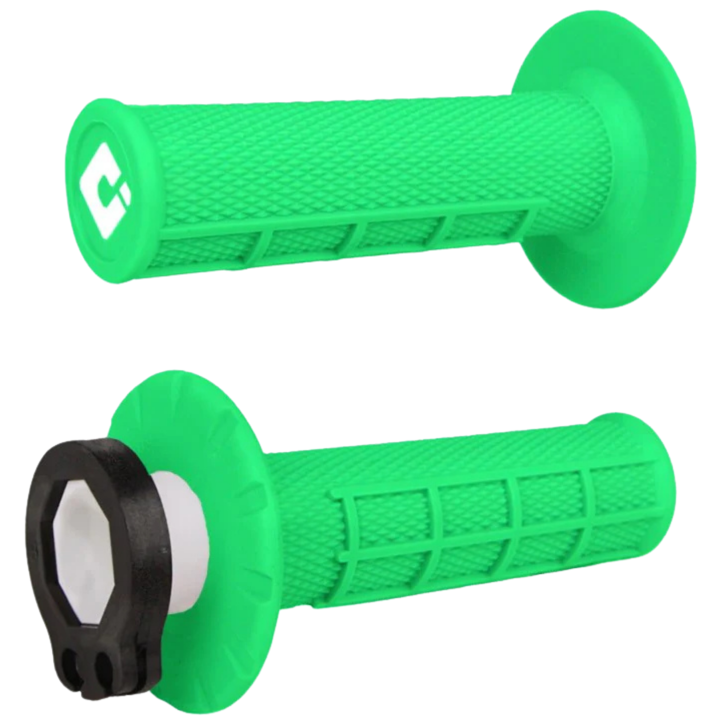 ODI HALF WAFFLE LOCK ON GRIPS 2T / 4T FLURO GREEN