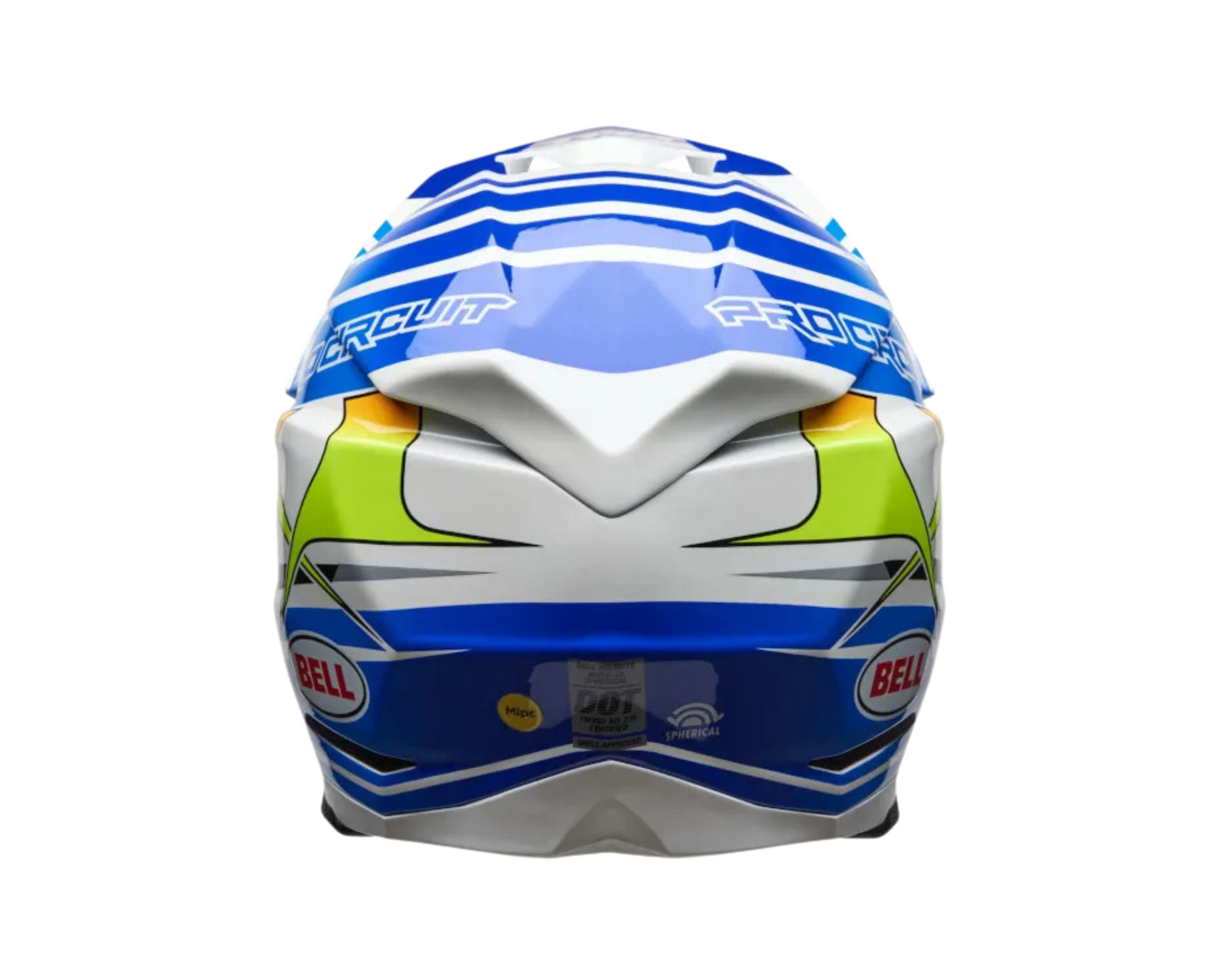 BELL 2025 MOTO-10 SPHERICAL PRO CIRCUIT BLUE/WHITE HELMET