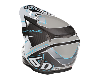 6D ATR-3 REFLEX GLOSS WHITE CYAN HELMET