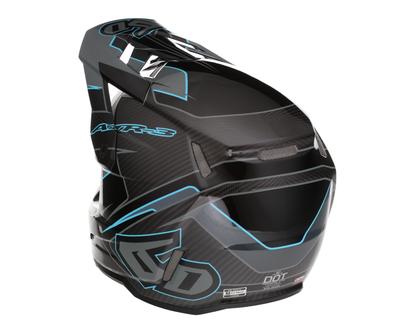 6D ATR-3 REFLEX GLOSS BLACK CYAN HELMET