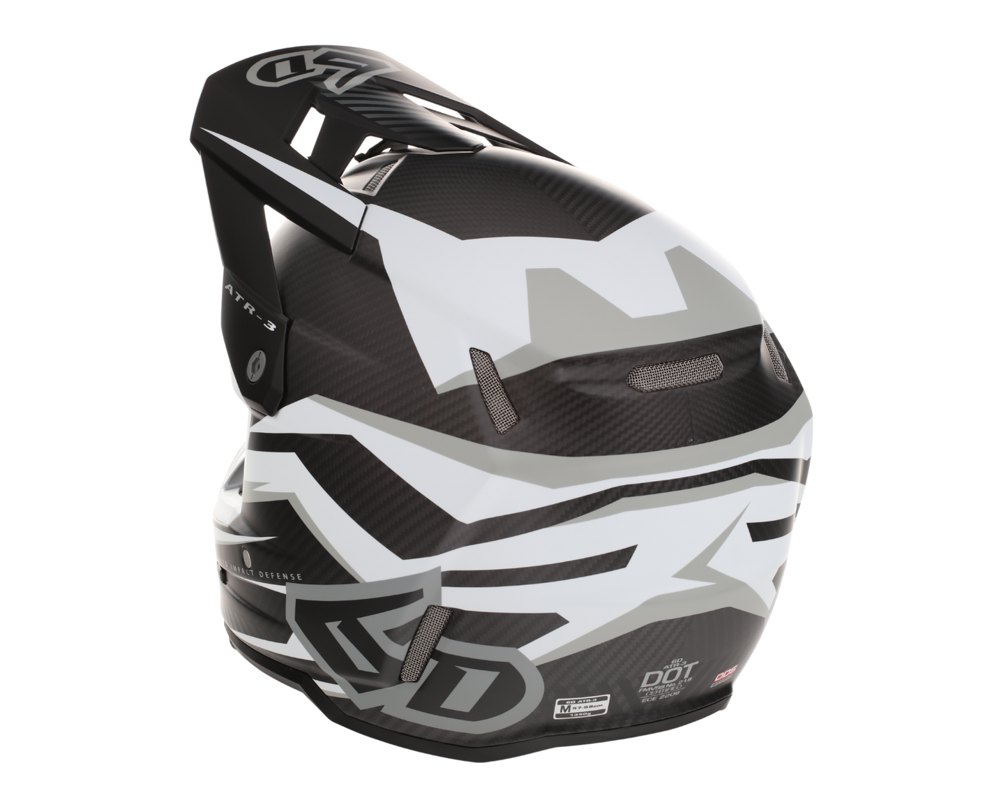 6D ATR-3 RIVAL MATTE WHITE HELMET