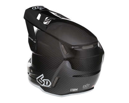 6D ATR-3 SOLID GLOSS BLACK/WHITE HELMET