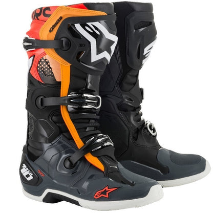 ALPINESTARS TECH 10 BLACK/GREY/FLURO ORANGE BOOTS