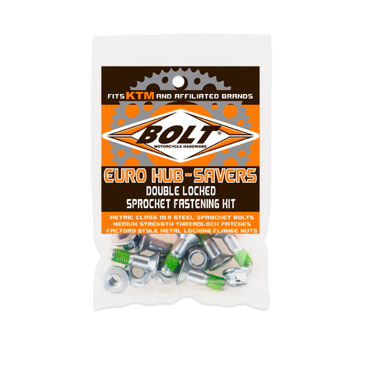 BOLT EURO HUB SAVERS SILVER DOUBLE LOCKED SPROCKET FASTENING KIT