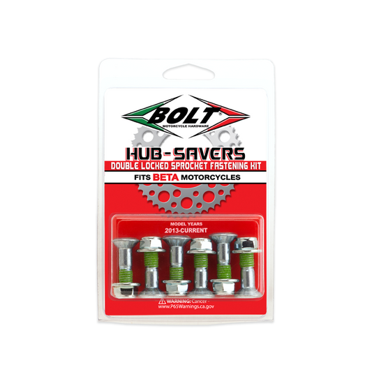BOLT BETA HUB SAVERS SILVER DOUBLE LOCKED SPROCKET FASTENING KIT