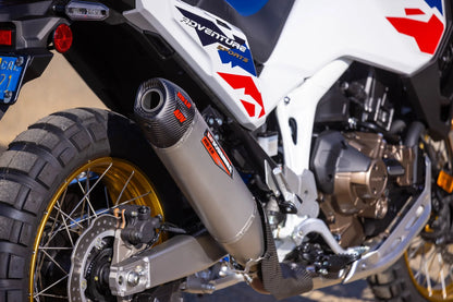 YOSHIMURA HONDA CRF1100L AFRICA TWIN 20-24 RS-12 STAINLESS STEEL SLIP-ON WITH CARBON END CAP