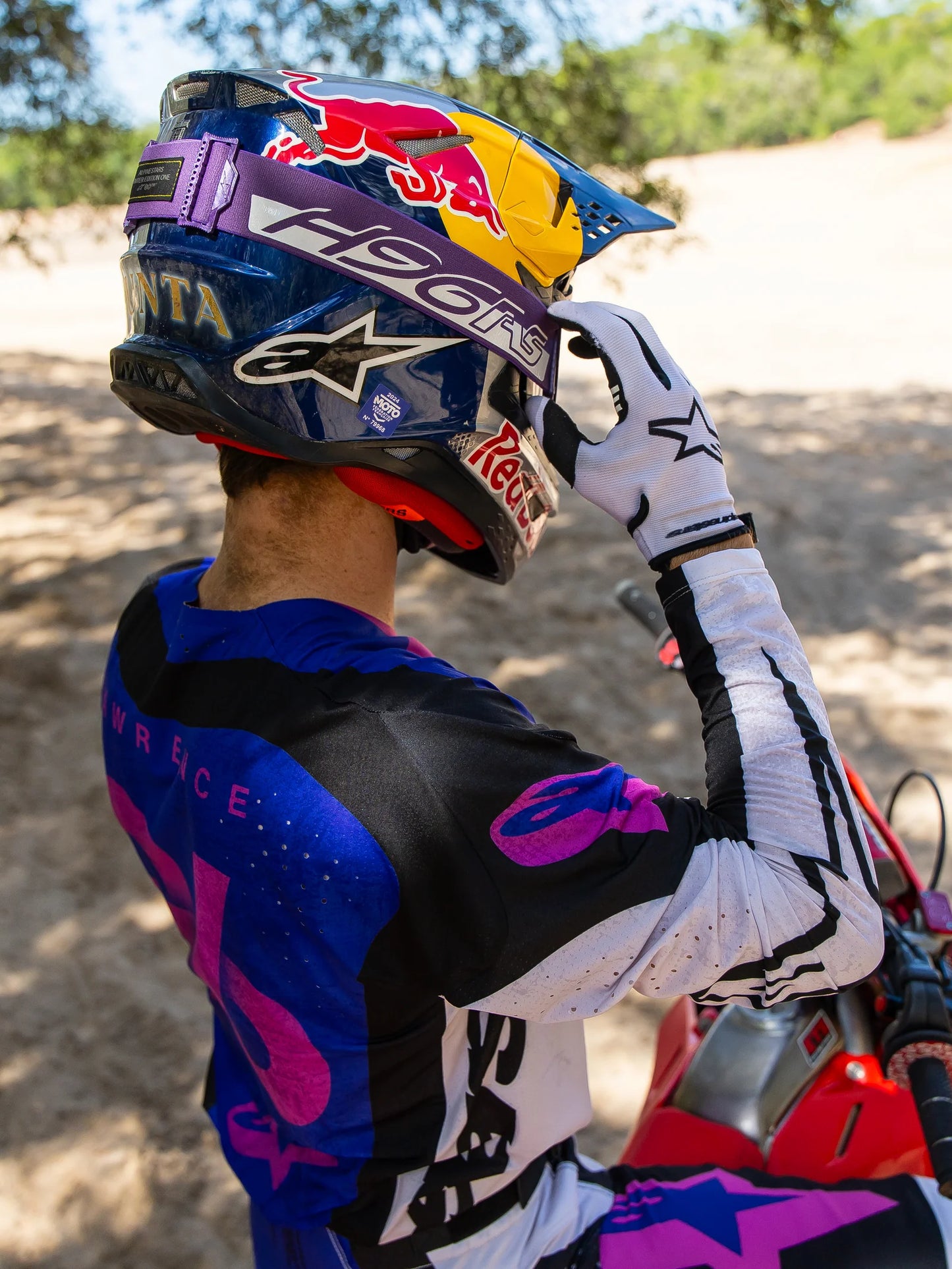ALPINESTARS LE HUNTA96 HUNTER LAWRENCE SUPERTECH VISION PURPLE/WHITE SILVER MIRROR GOGGLES