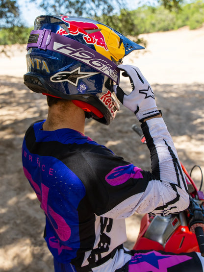 ALPINESTARS LE HUNTA96 HUNTER LAWRENCE SUPERTECH VISION PURPLE/WHITE SILVER MIRROR GOGGLES