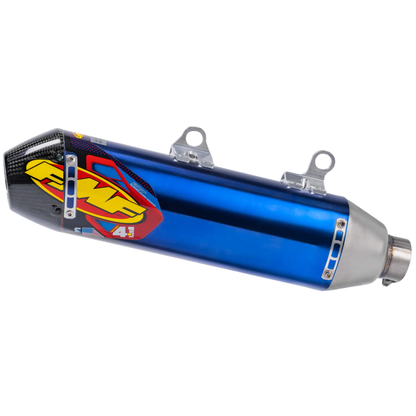 FMF KTM 350/450 SX-F 19-22 / HUSQVARNA FC350/FC450 19-22 / GASGAS MC350F/MC450F 21-23 FACTORY 4.1 RCT TITANIUM ANODISED SLIP-ON WITH CARBON END CAP