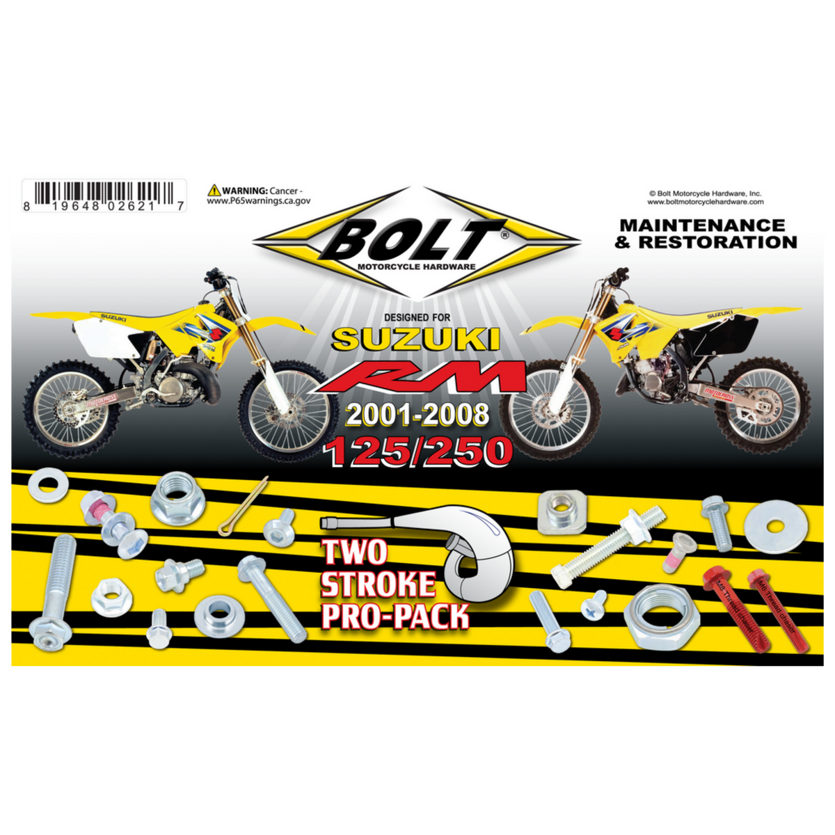 BOLT HARDWARE PRO PACK HARDWARE KIT SUZUKI RM125 / RM250 01-08