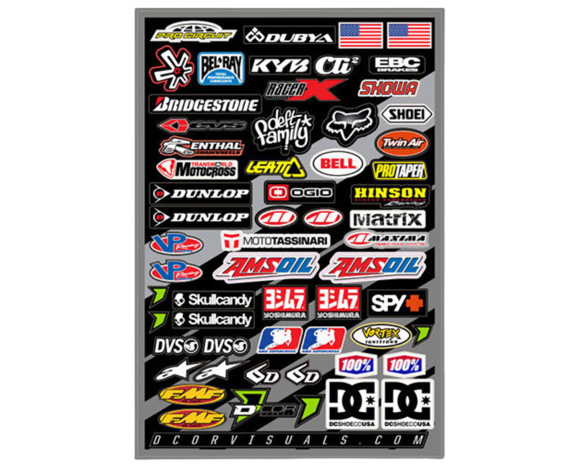 D'COR MX LOGO STICKER SHEET – Moto House